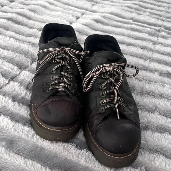 Vintage Dr. Martens Brown Grizzly Chunky Leather Low Boots-UK 11 US 12 - Picture 1 of 11